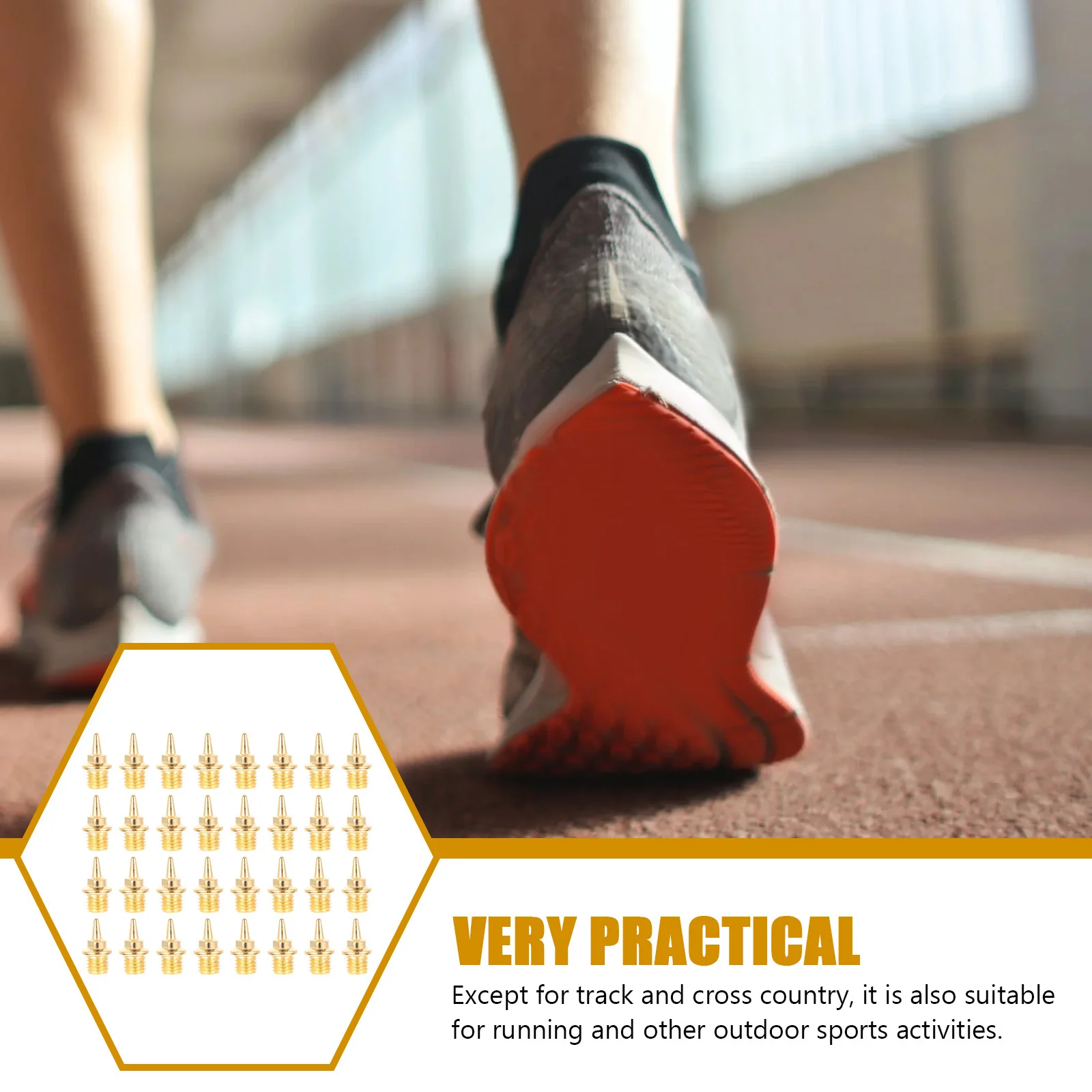 

32Pcs Spike Nails Needle Shape Metal Shoes Sole Pins Improved Traction Balance Lightweight for Sprint Cross