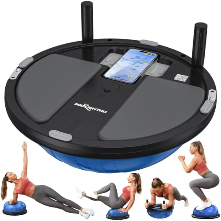 

BODYRHYTHM 2 in 1 Balance Ball and Plank Board Trainer with Free iOS/Android App and 4 Free Games for Full Body Workout - Half
