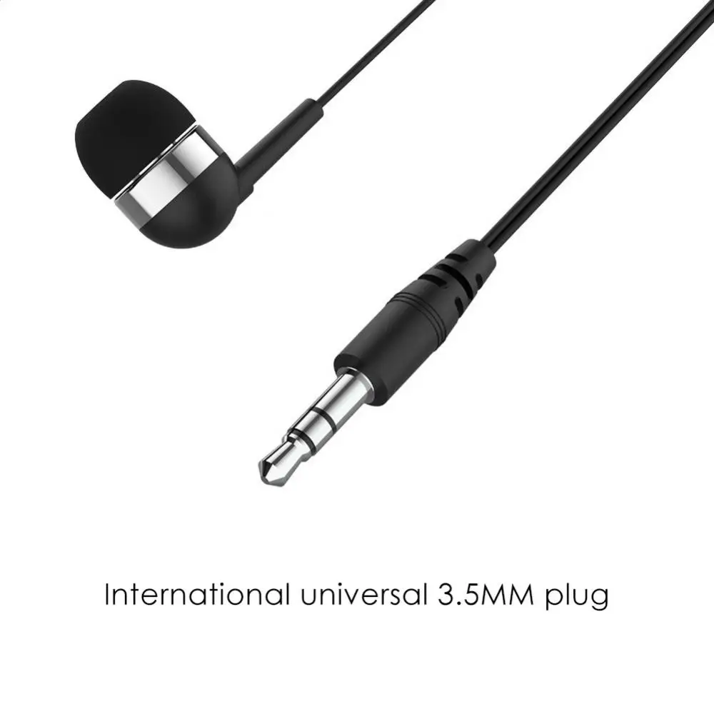 3.5mm Plug Wired Earphone 1m Cable Length In-Ear Noise Canceling HiFi Wired Earphone Sports Headset Universal Heavy Bass Headset