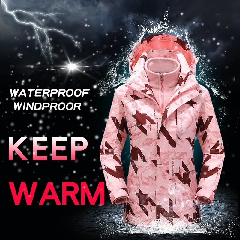 Veste et pantalon de ski imperméables trempés pour femmes, vêtements de snowboard, vestes de neige d\'extérieur chaudes, optique d\'hiver, marque de