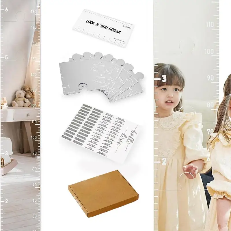 תרשים צמיחה משוקעת מדידה אקרילית גובה מראה סרגל הפאזל ילדים גובה תרשים מראה ילדים תרשים צמיחה ילדים