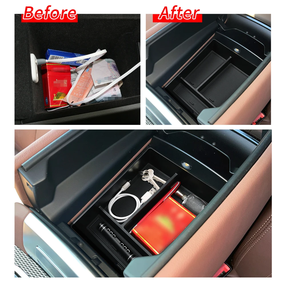 for BMW X5 G05 X6 G06 X7 G07 2019-2024 Armrest Storage Box Accessories Tray Organizer Tidying ABS