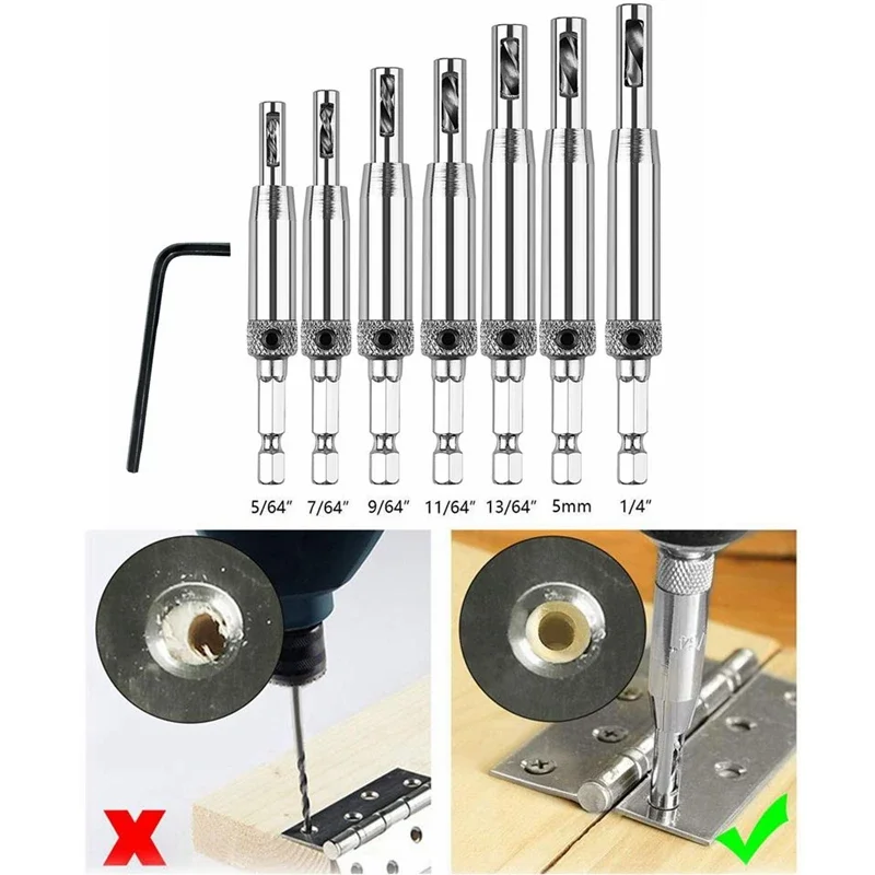 4pcs HSS Core Drill Bit Set Hole Puncher cerniera Tapper per Door Cabinet cerniera autocentrante Hardware utensili elettrici per la lavorazione del