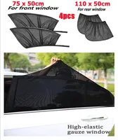 4 Pack Summer UV Protection Car Front Rear Side Window Sun Shade Anti-mosquito Car Sunshade Net Mesh Curtain Protector Sunshade