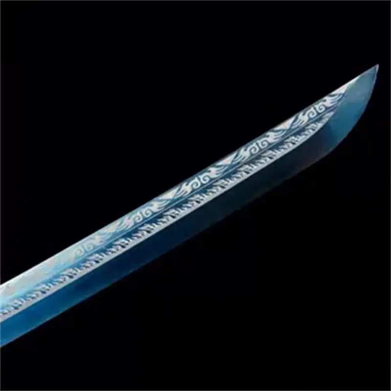 Longquan sword hand-forged Black Gold Ancient Dao Film and TV Tang Heng Dao embroidered Spring Dao handicraft hard sword