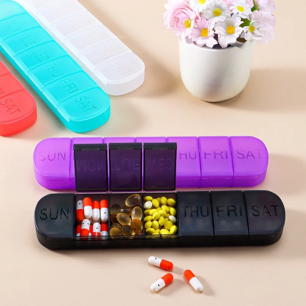 

New Hot Premuim Portable Travel Weekly 7 Days Large Pill Case Container Organizer Box for Medicine Vitamin Supplements Fish Oil
