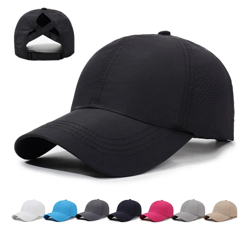 New Summer Women's Crisscross Cross Ponytail Baseball Cap, Lightweight Quick-Dry Breathable Sun Hat