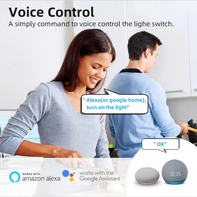 Tuya Smart Home Smart Switch with Power Monitor 16A Mini Breaker Voice Control for Homekit Siri Alexa Alice