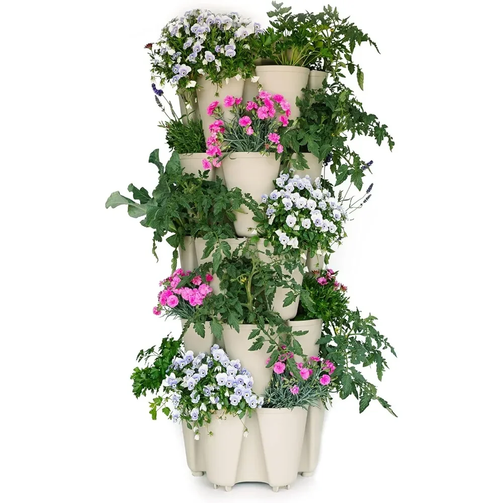 5 Tier Vertical Garden Planter with Patented Internal Watering System Great for Growing a Variety of Vegetables,fruit, & Flowers