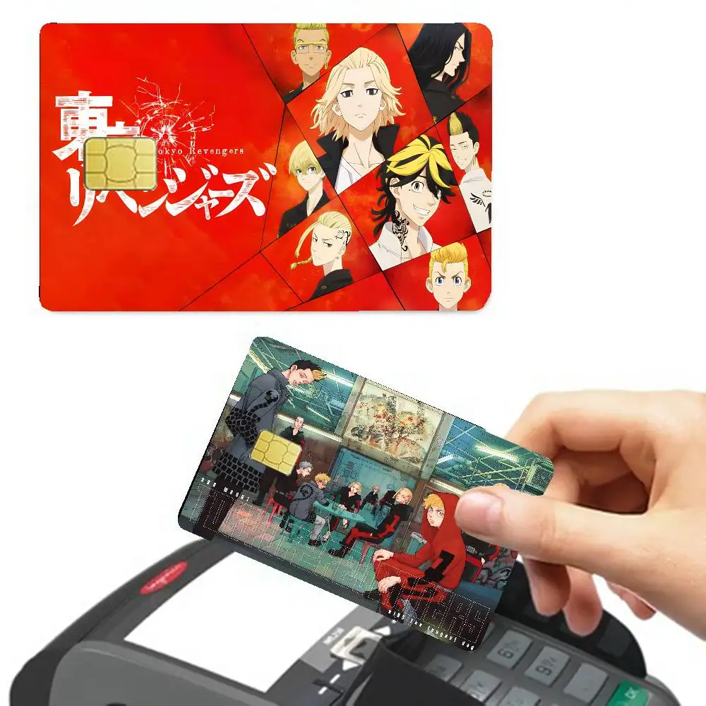 Tokyo R-Revengers Anime Credit Card Skin Stickers No Adhesive Residue Water Proof for VISA Credit Card Subway Access Card