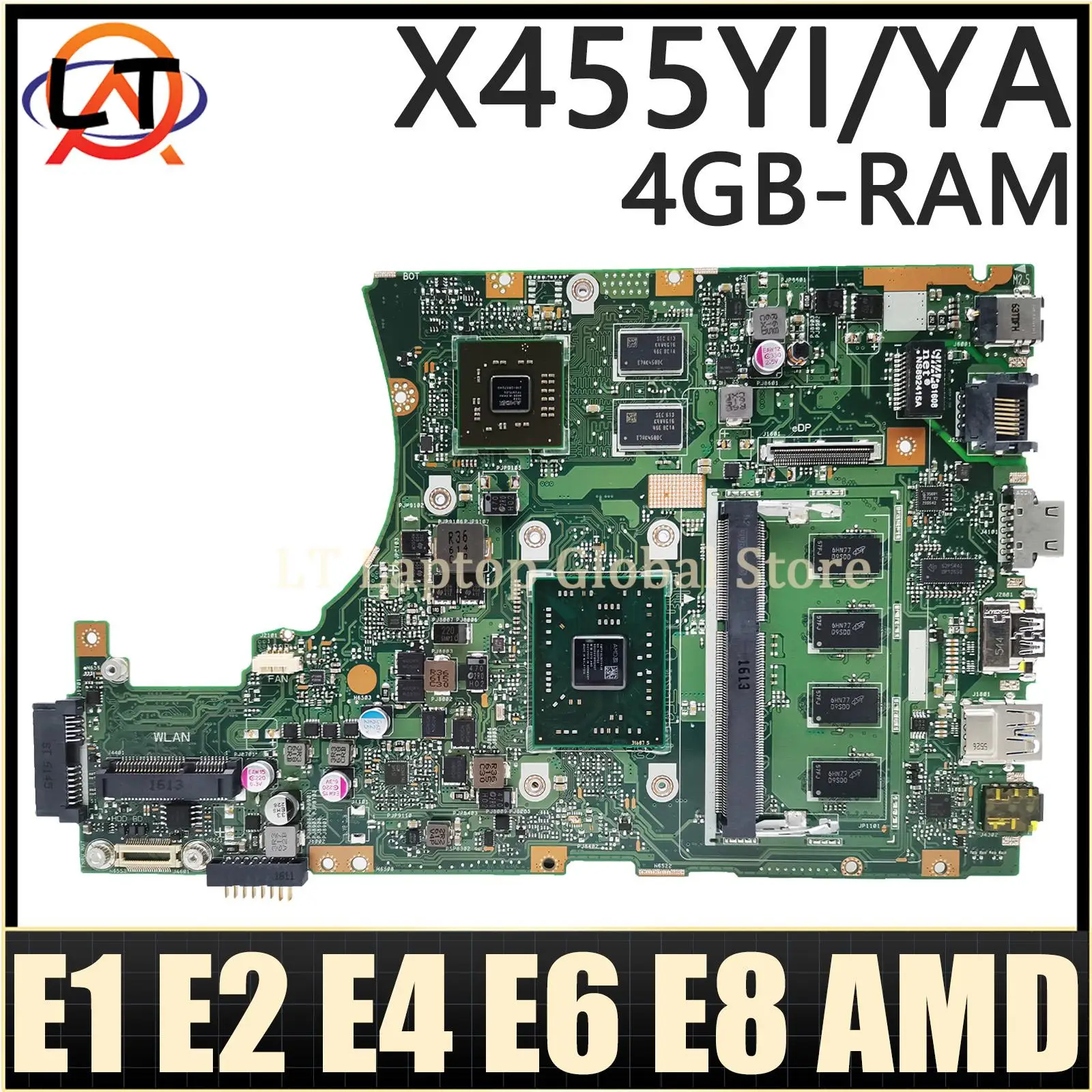 Notebook K455Y scheda madre per ASUS X455YI R454Y R455Y X455Y X455YA F455Y A455Y scheda madre del computer portatile AMD CPU 4GB-RAM