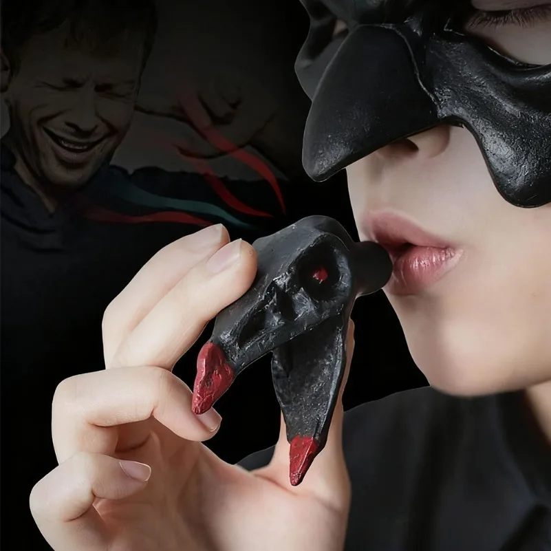صفارة صراخ على شكل جمجمة أزتيك للهالوين: لعبة مزحة صوت رعب واقعية لملحقات حقيبة فريدة وزخرفة معلقة مزخرفة #6