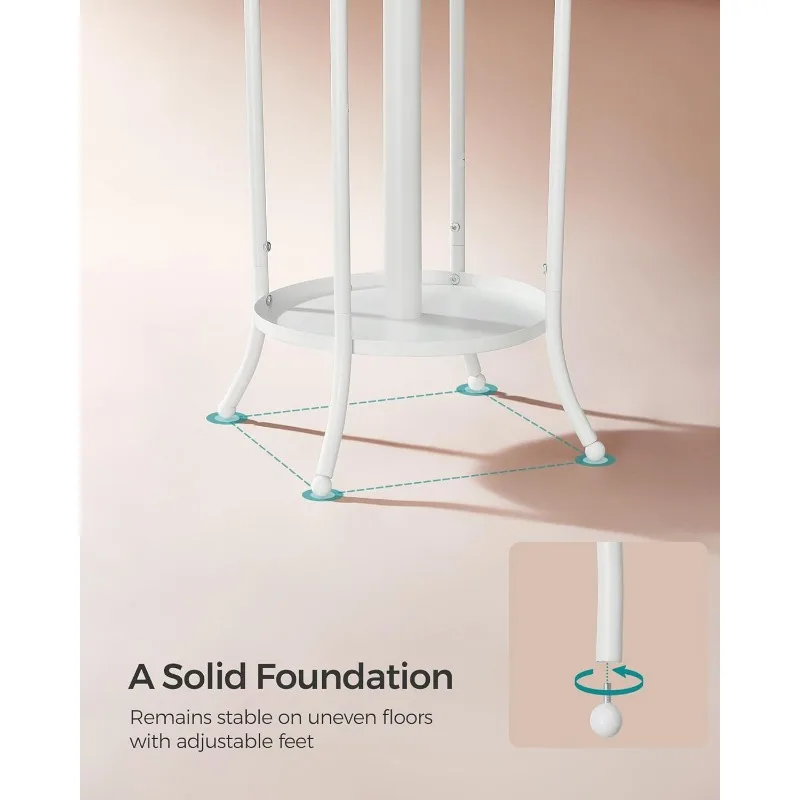 Coat Rack Freestanding, Coat Rack with Umbrella Holder, Metal Coat Rack Stand with 12 Hooks,