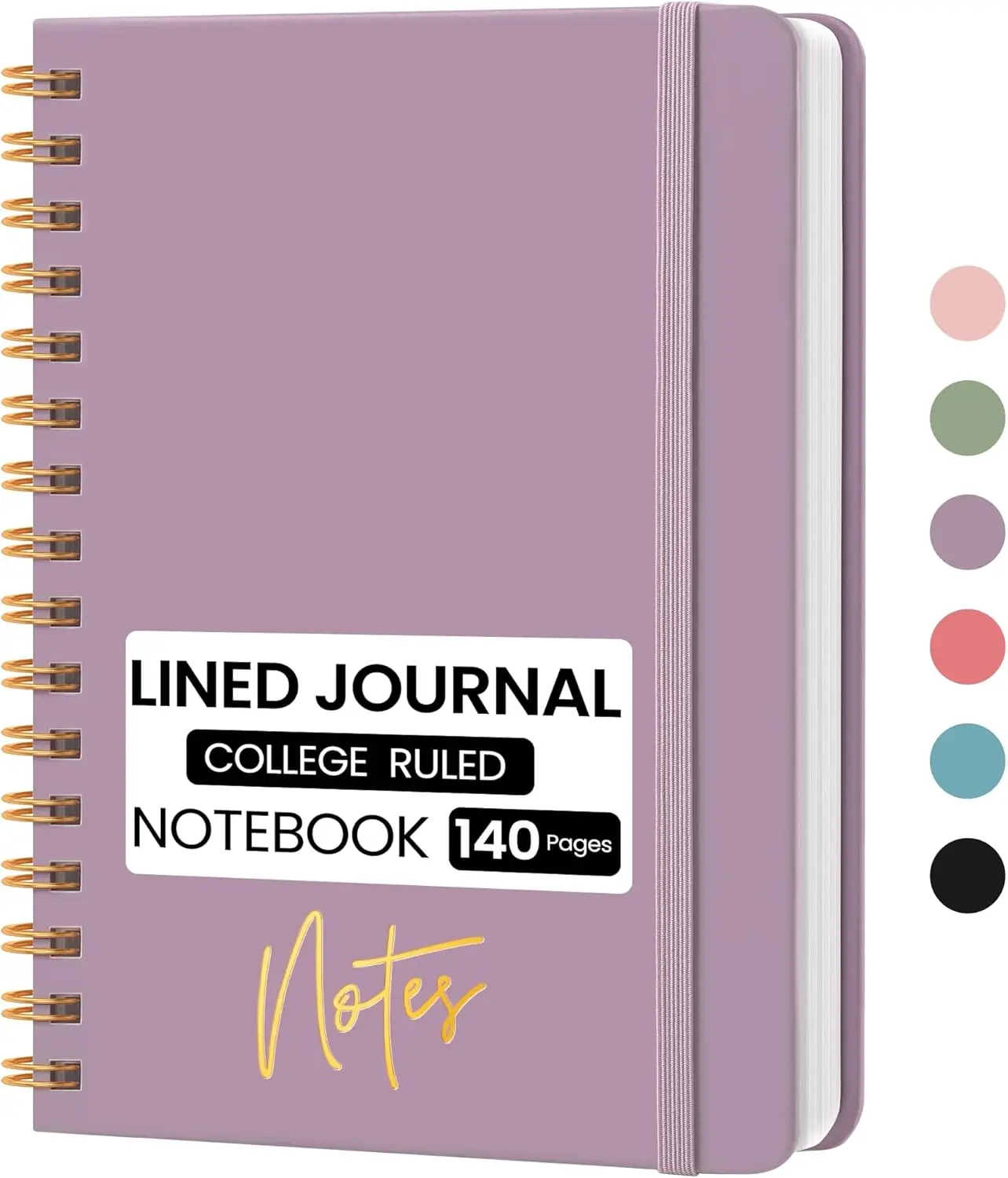 Cuaderno Espiral A5 con Tapa Dura, Rayado para Escribir y Planificar, Diseño Morado