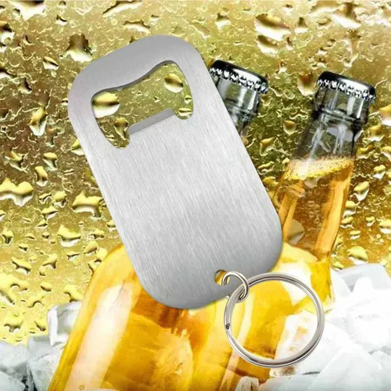 Multifunctional Stainless Steel Bottle Opener Key Ring, Portable Gift