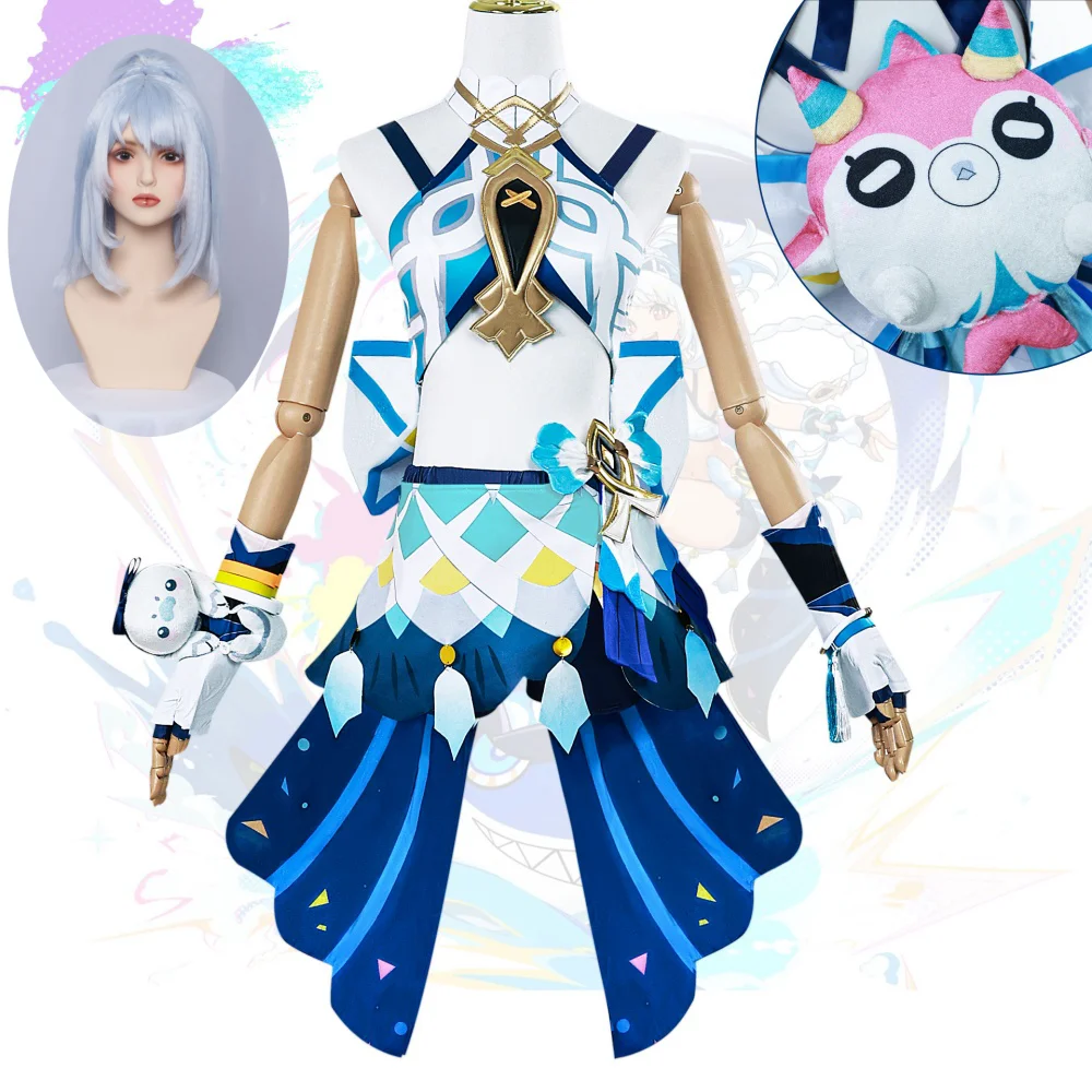 Mualani fantasia Cosplay para mulheres, GenshinImpact, vestido Halloween, mascarada, nova pele