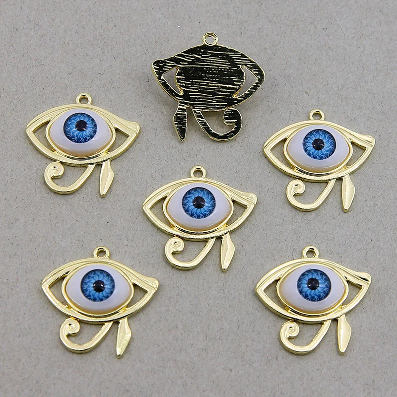 6pcs New Turkish Demon Eye Earring Charms Fashion Resin Evil eye Necklace Keychain Pendants Accessory DIY Women Jewelry Making