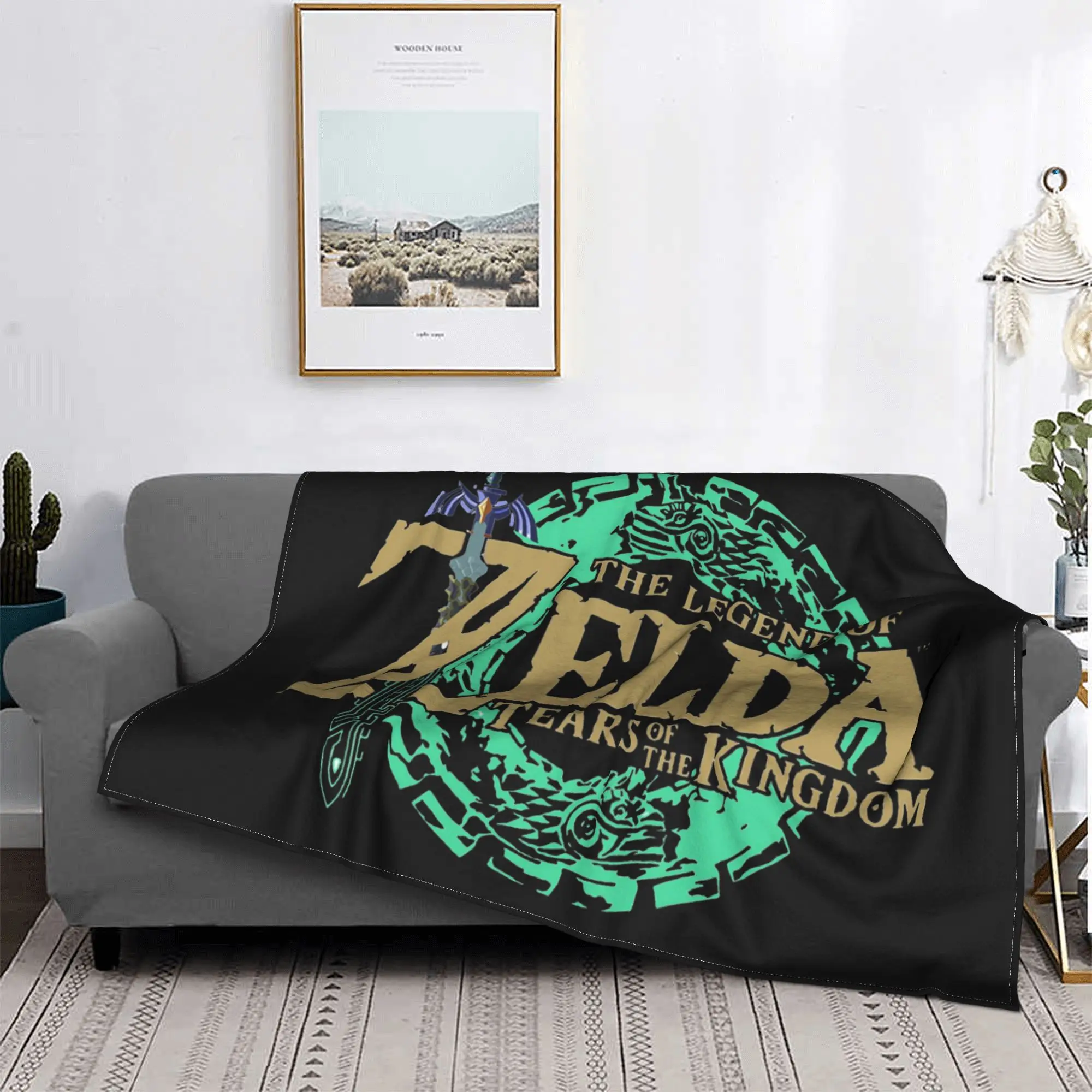 Mantas de lana Z-Zelda Legends Tears of the Kingdom, manta divertida de juego Merch para sofá, ropa de cama, salón, colcha de 125x100cm