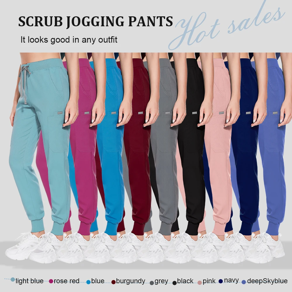 Dental Clinic Scrubs Trousers Elasticity Solid Color Medical Work Bottoms Nurse Uniforms Medical Clothing for Women Unisex Pants