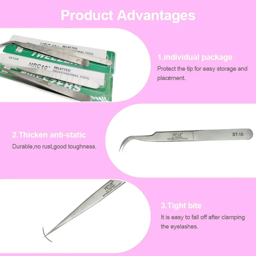 Ensemble de 6 pincettes professionnelles en acier inoxydable, pour hommes et femmes, pincettes à sourcils de précision pour poils du visage