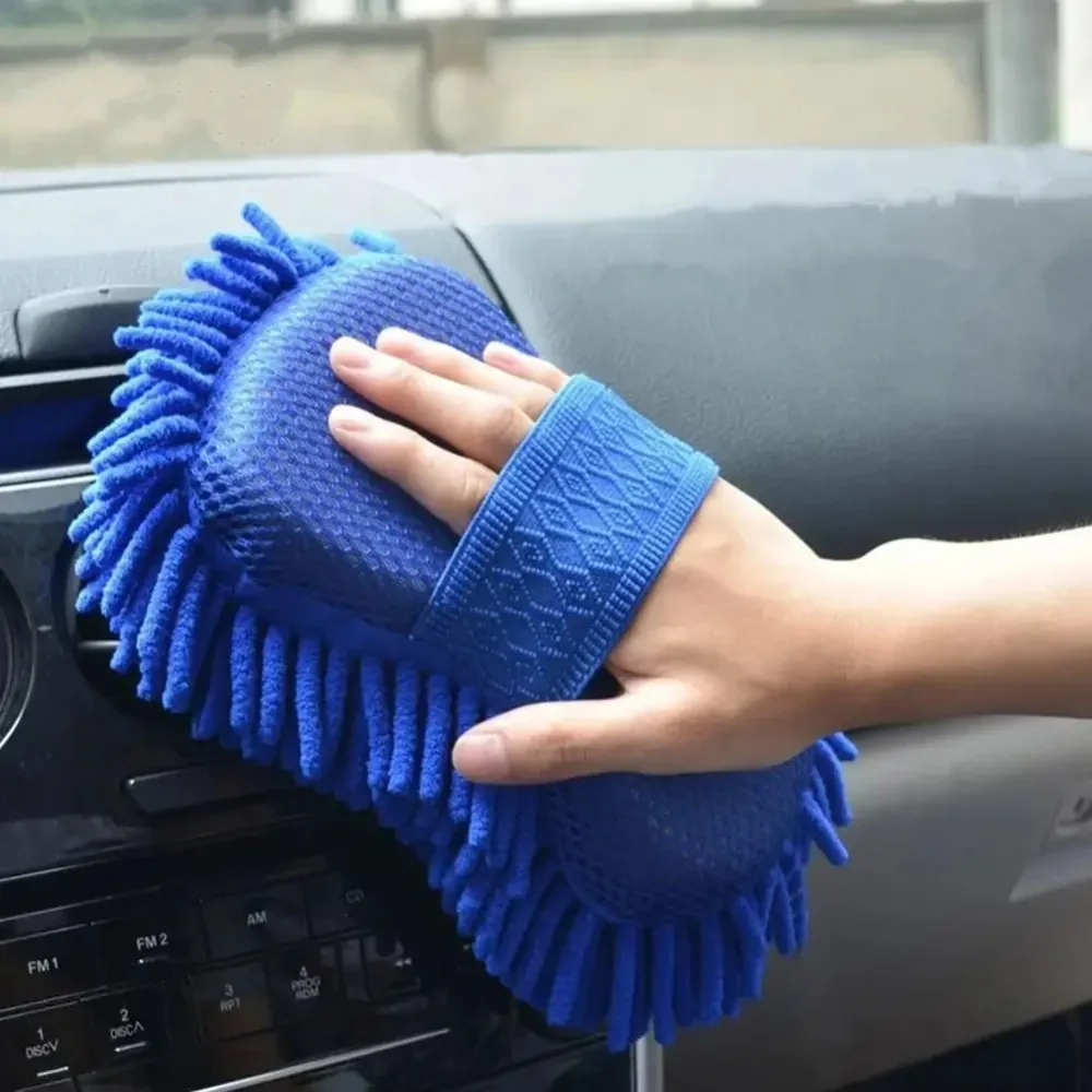 1/2PCS Car Wash Glove Microfiber Chenille Ultra Fine Fiber Cleaning Sponge Scratch Resistant Super Absorbent Cleaning Gloves