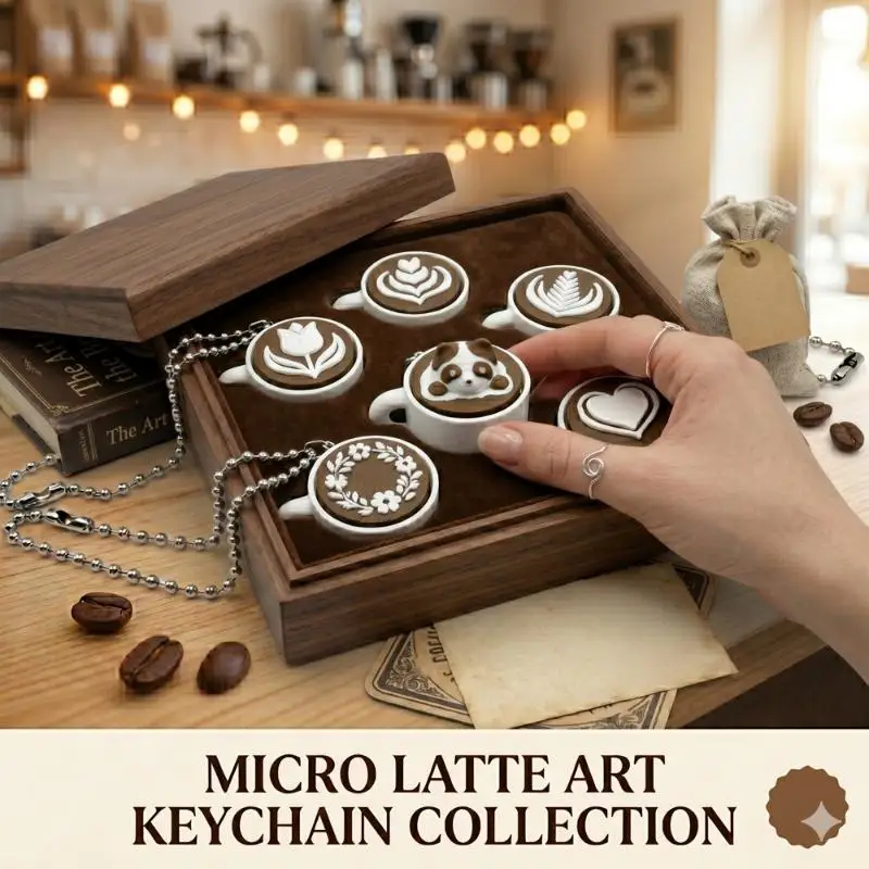 Mini Simulation Latte Coffee Cup Keychain Soft Squishy Fidget Toy Stress Relief Small Gift for Christmas Stocking Stuffers