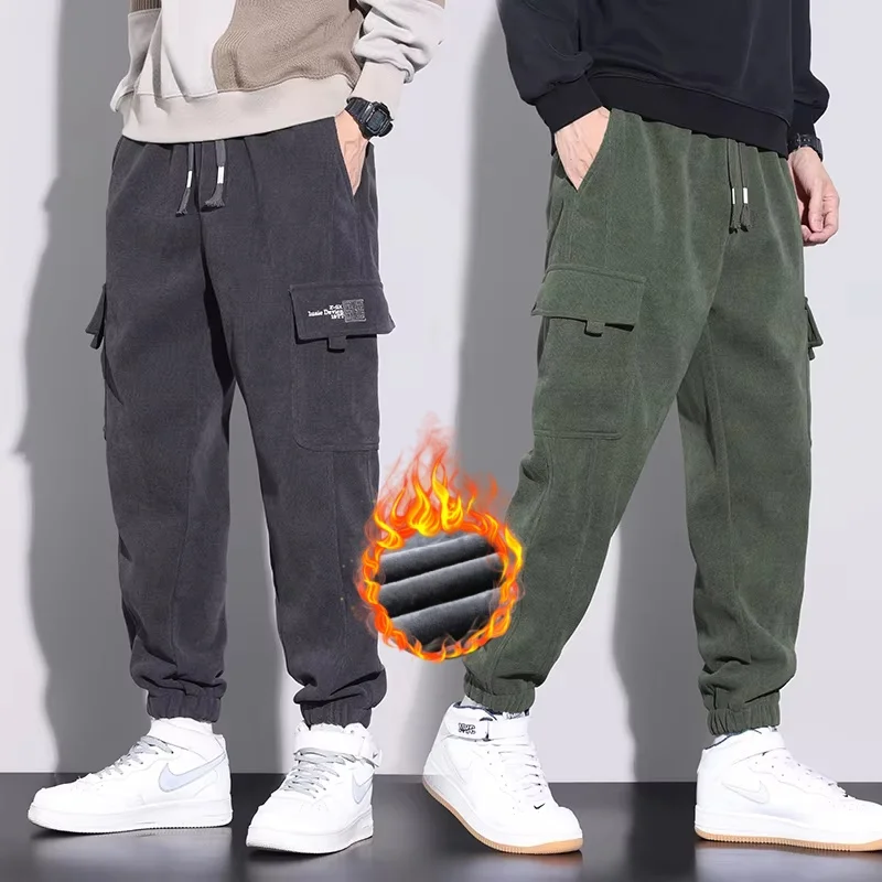

Men's Winter Wool Pants Fashionable Street Loose Warm Fleece Running Sports Pants Velvet Corduroy Work Pants Large 3XL 4XL 5XL