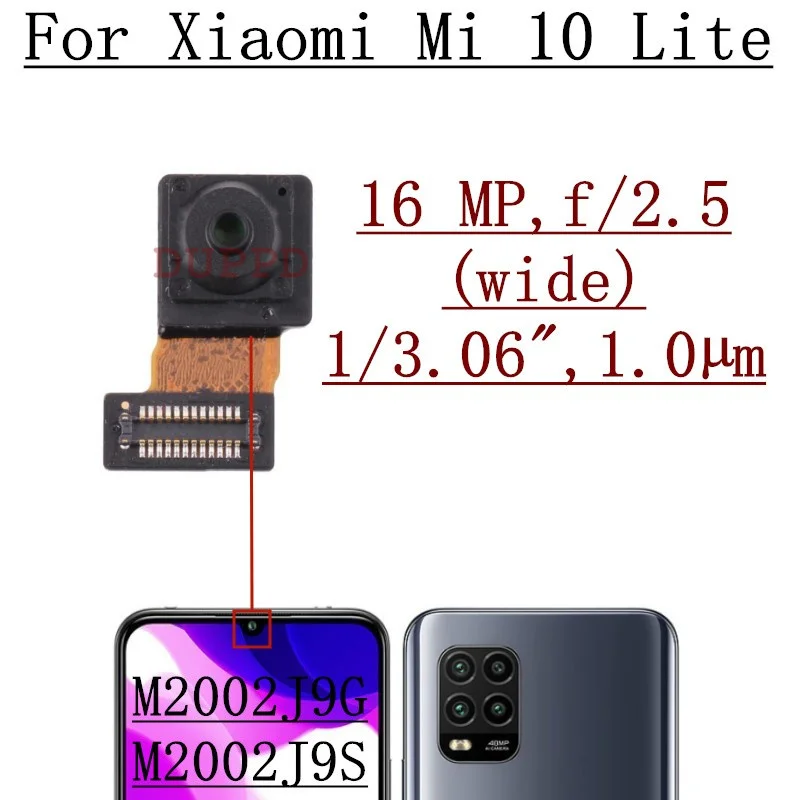 Rear Camera For Xiaomi Mi 10 Lite 5G Front Facing Main Back Camera Module Flex Cable Spare Parts Mi10 Lite