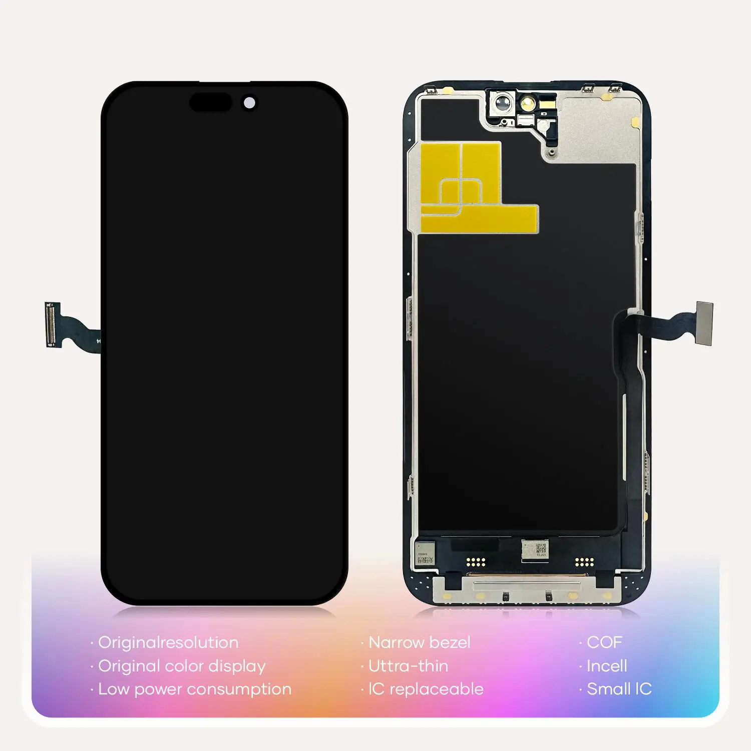 Screen Replacement for iPhone 14 Pro Max 6.7-inch LCD Touchscreen with Replaceable IC, Tools Included