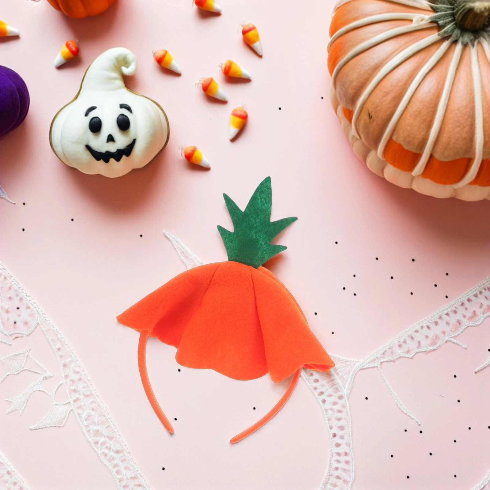 4 szt. Dziecięce opaski na głowę z dynią dla dziewczynek, jaskrawo pomarańczowe, na jesienne festiwale, opaski do włosów, kostium na przyjęcie z okazji Święta Dziękczynienia, rekwizyty do zdjęć.