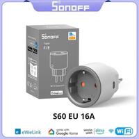 SONOFF S60 EU WiFi Socket Smart Home Plug Power Monitor Outlet Voice/eWeLink Remoter Control Alexa Google Home SmartThings