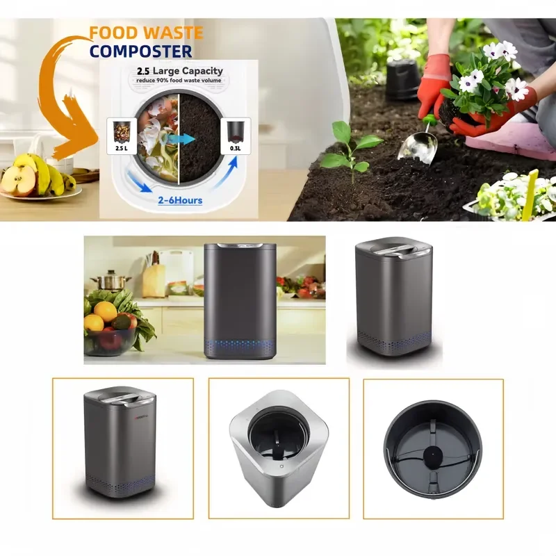 Electric Food Waste Disposer Kitchen Garbage Grinder Compost Machine Organic Fertilizer Maker for Home Garden Pet Treats