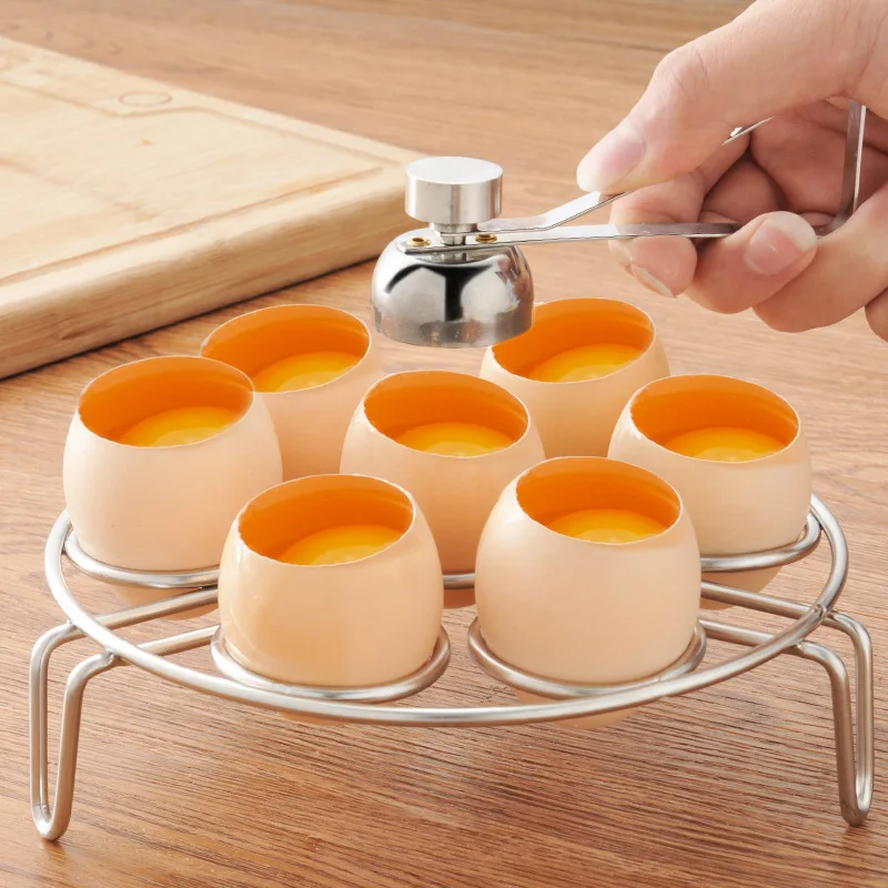 

Kitchen Gadgets Accessories Stainless Steel Egg Opener Steamed Egg Rack Baking Tool Creative Kitchen Tool Set supplies