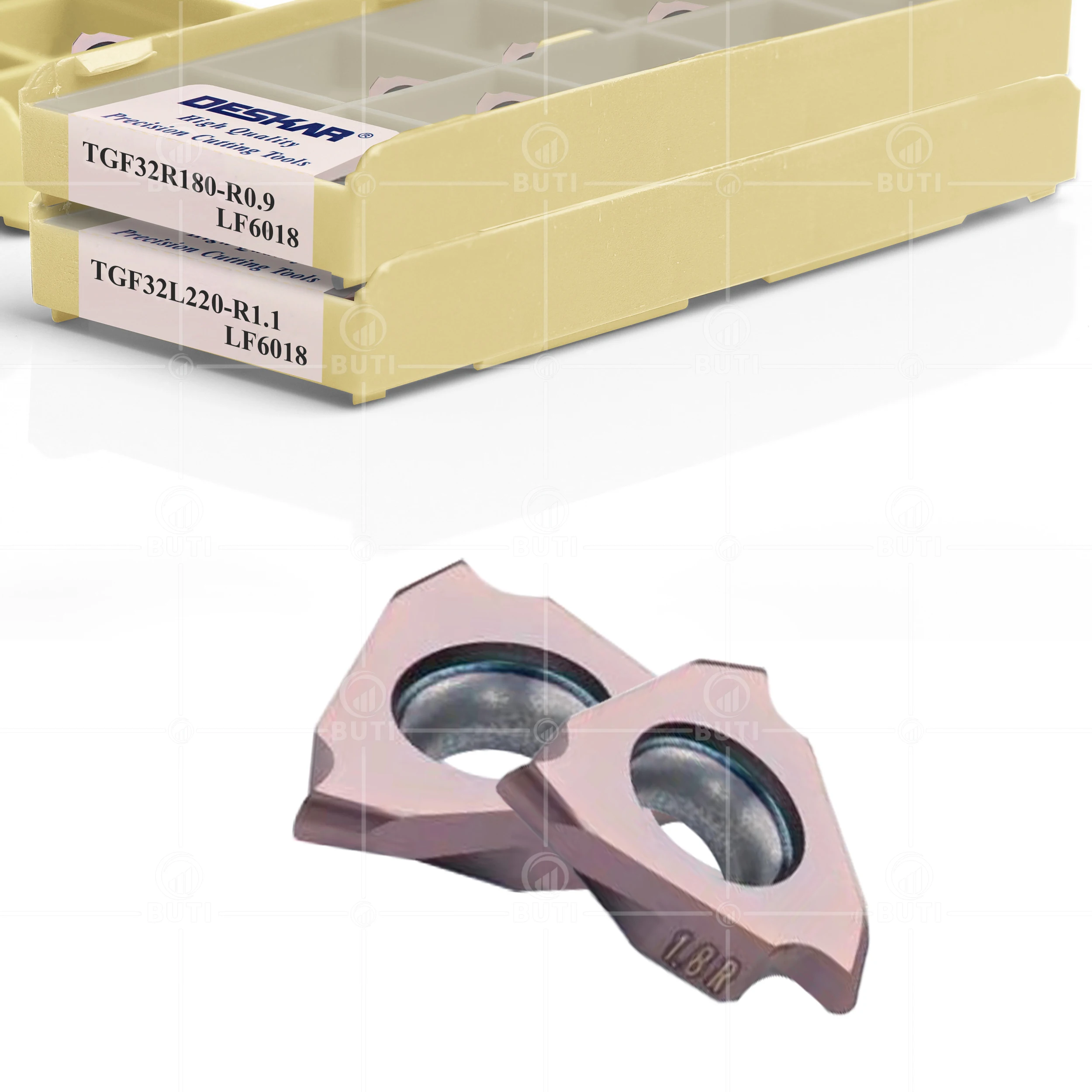 Imagem -03 - Deskar-lâminas de Fenda Verticais Carbide Grooving Inserções Torno Cnc Cortador Ferramentas Tgf32r L050300 Lf6018 100 Original Alta Qualidade