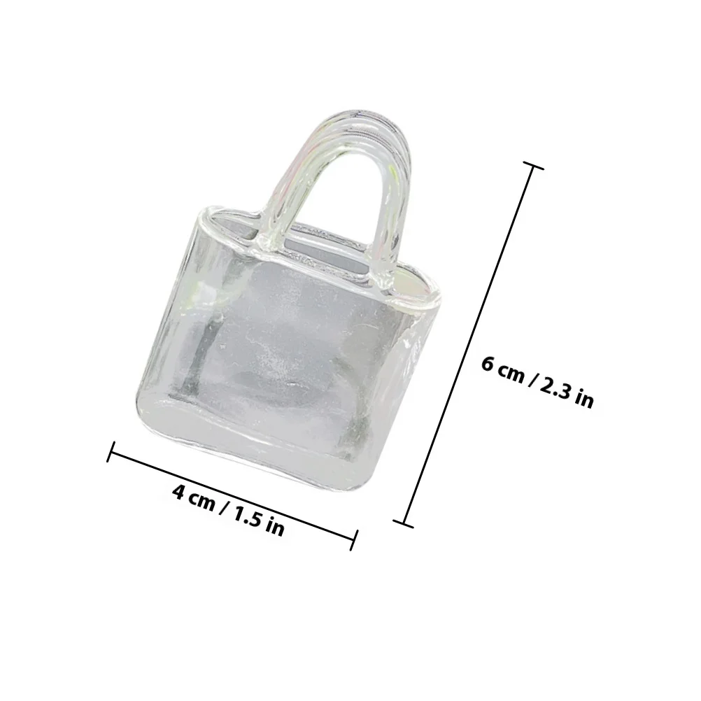 مزهرية زجاجية صغيرة على شكل حقيبة يد، زخرفة تعليمية صغيرة خفيفة الوزن للأطفال، ديكور منزلي لخزان الأسماك المصغر