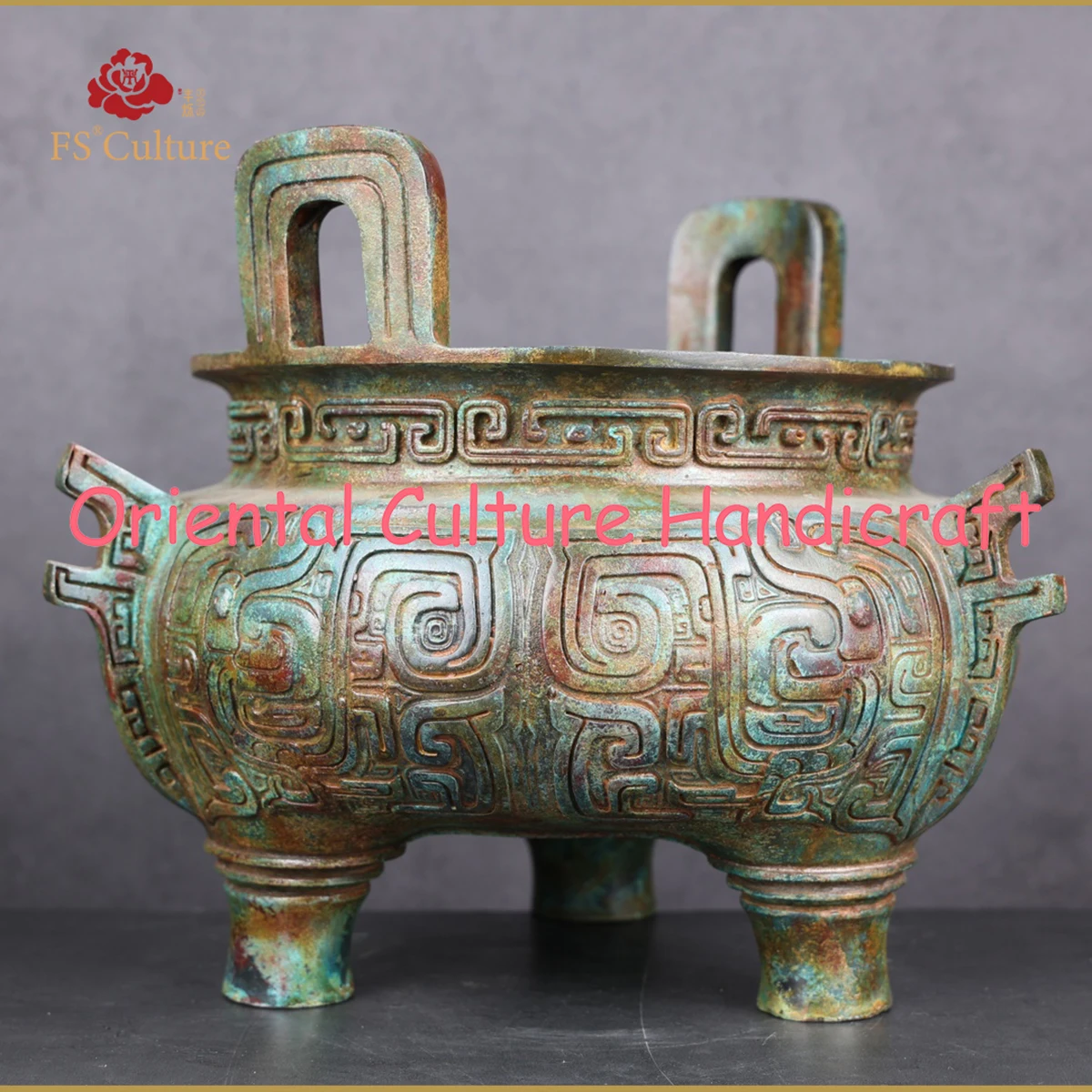 Chinese Antique Bronze Shapes, Round Tripods, Royal Symbols, Exquisite Handicrafts, Suitable For Collection, Home Ornaments