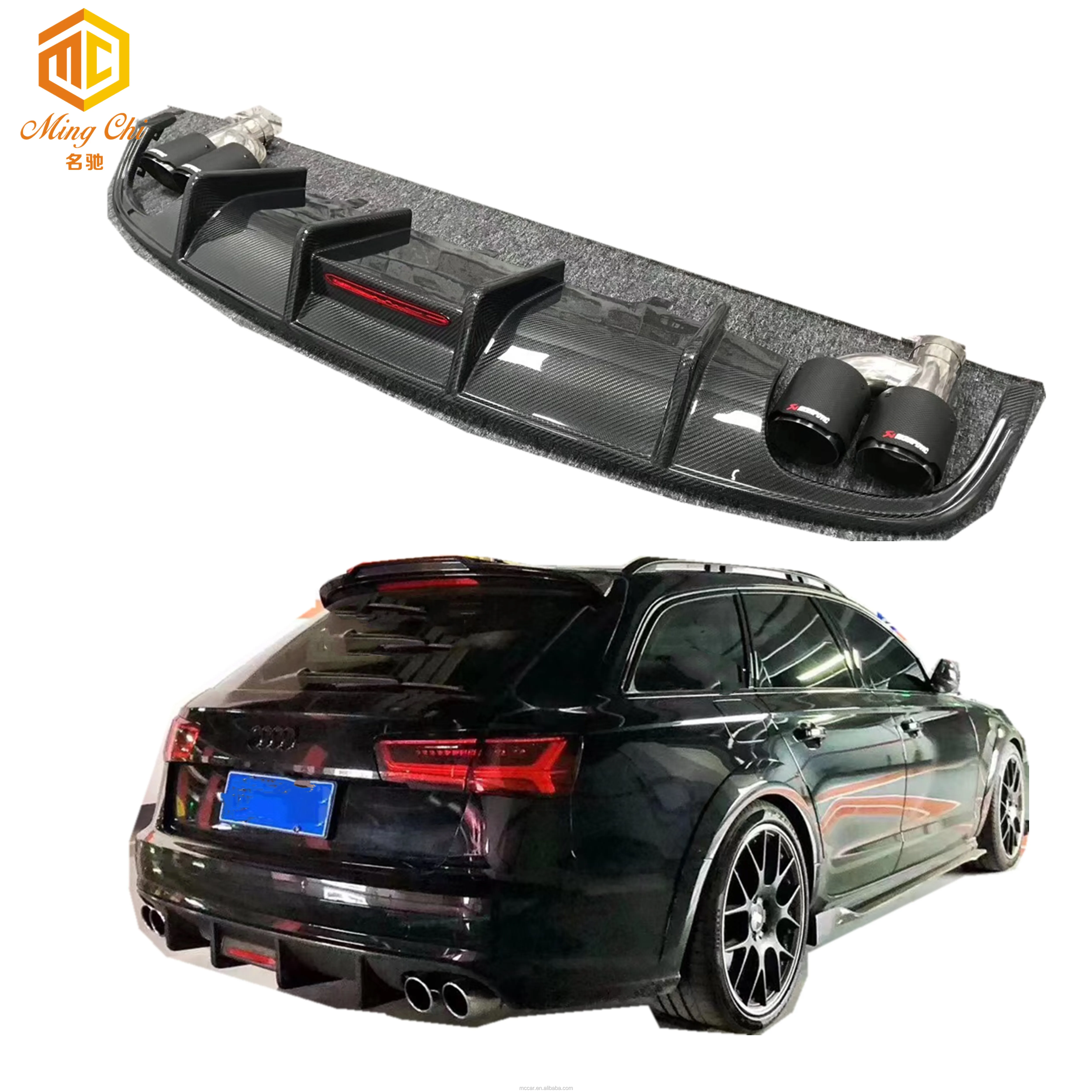 

RS6 S6 A6 allroad travel rear bumper diffuser carbon fiber separator for Audis A6 S6 RS6 allroad 16-18