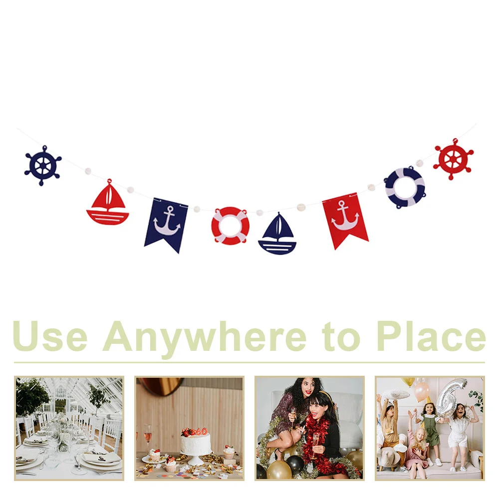 لافتات إبحار لباد مقاومة للتمزق، لافتة رايات على شكل المحيط، ديكور حفلات ملون، مهرجان أعياد الميلاد في الأماكن المغلقة والخارجية #2