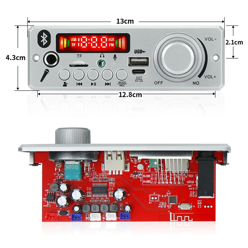 2x40w Wirelessly Decoding Board Color Screen for Singing Recording Call Losslessly Board with Remote Control