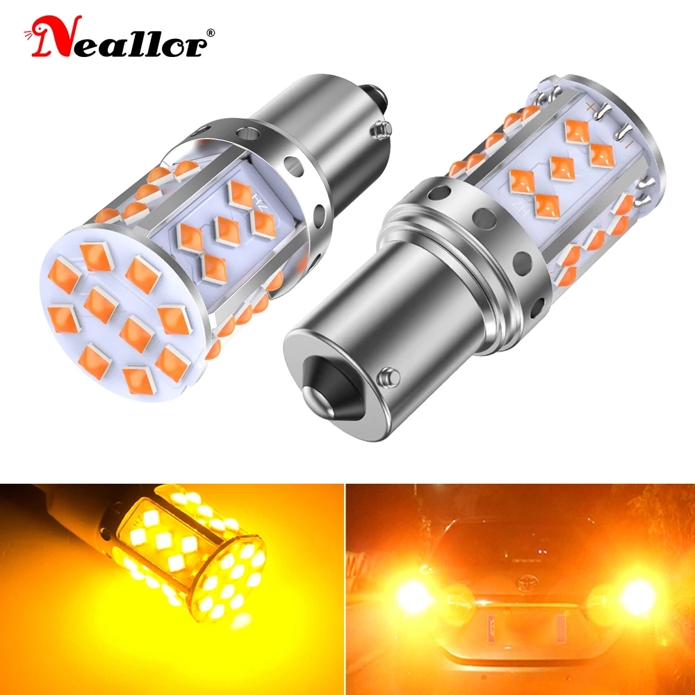 Canbus لا خطأ 1156 ba15s P21W LED لمبة لسكودا سوبيرب اوكتافيا 2 FL 2010 2011 2012 2013 أضواء النهار الجري DRL برتقالي