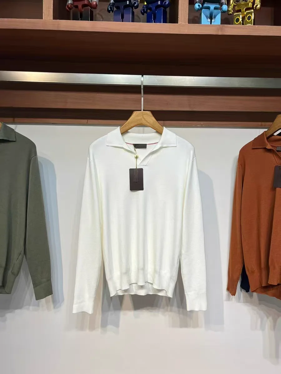 

Autumn Winter Men's Long Sve Knitted Wool Blend Sweater Casual Commute Loose Fit Classic Collar Faionable Knitwear