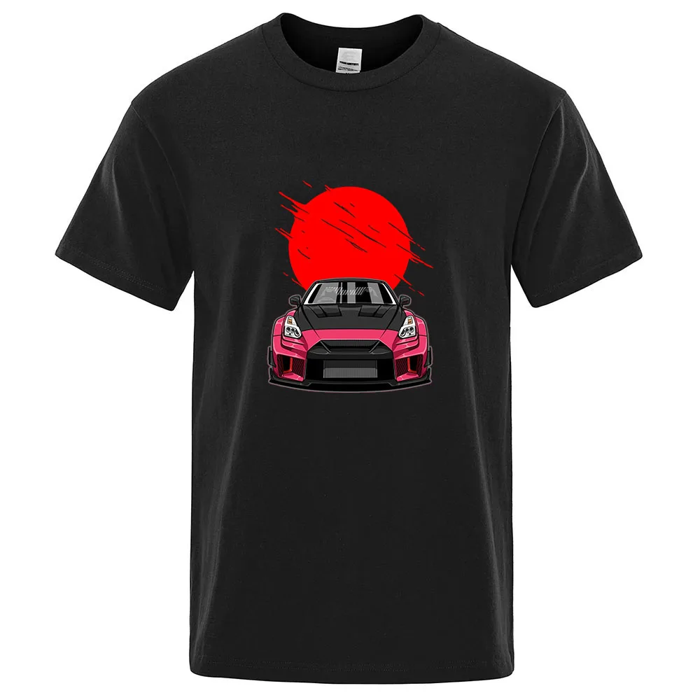 Initial D GTR R35 Print 2026 Summer New Men's Ordinary Solid Color Short Sleeve Shirts Fashion Casual Quick-drying Top