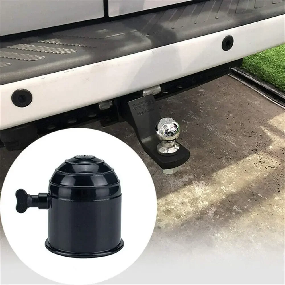 

Car Tow Ball Cover Towing With Screw 1pcs Plastic Protector Semi Trailers Ships 50mm Bar Black/Silver Accessories