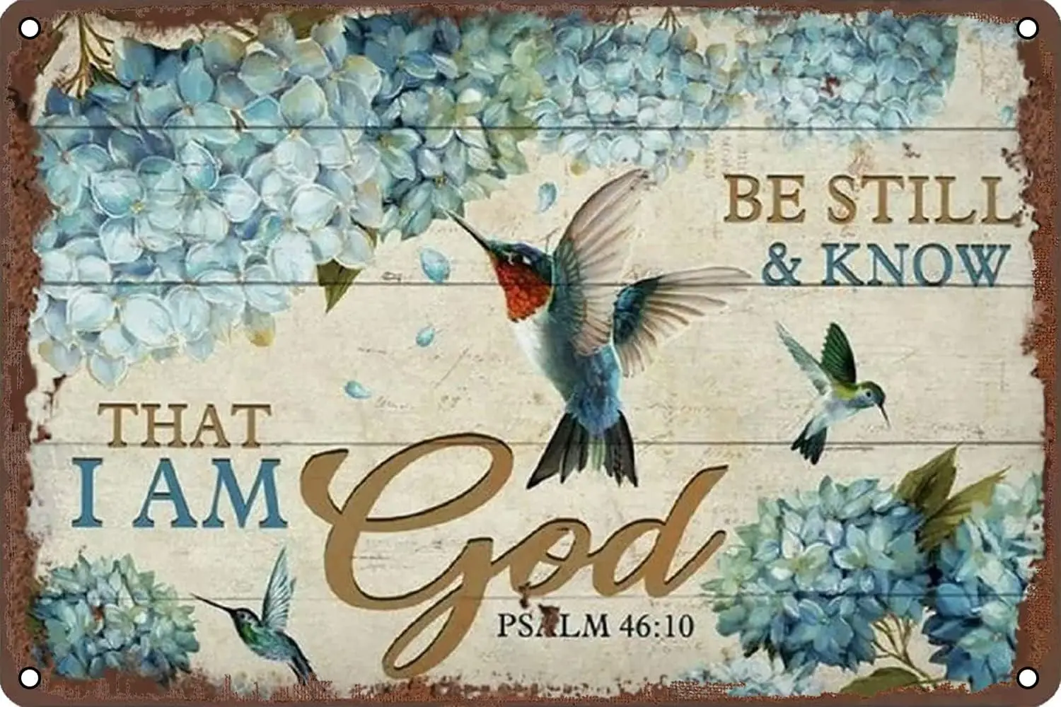 الطائر الطنان كن ثابتًا واعرف أنني الله تين تسجيل مزمور الكتاب المقدس الآية الرجعية جدار ديكور للمنزل حديقة رجل كهف الحانات مطعم #1