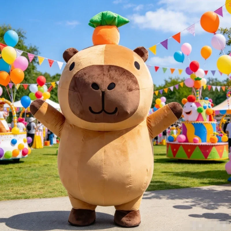 Capybara Inflatable Mascot Costume Giant Plush Animal Fancy Dress Outfit for Christmas Carnival Party Events