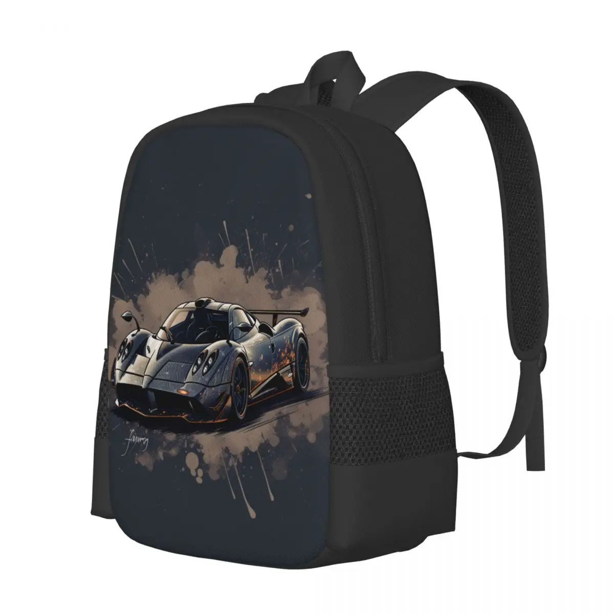 Speed Sports Car Backpack Graphic Cartoon Travel Backpacks Student Designer Large School Bags Aesthetic Rucksack