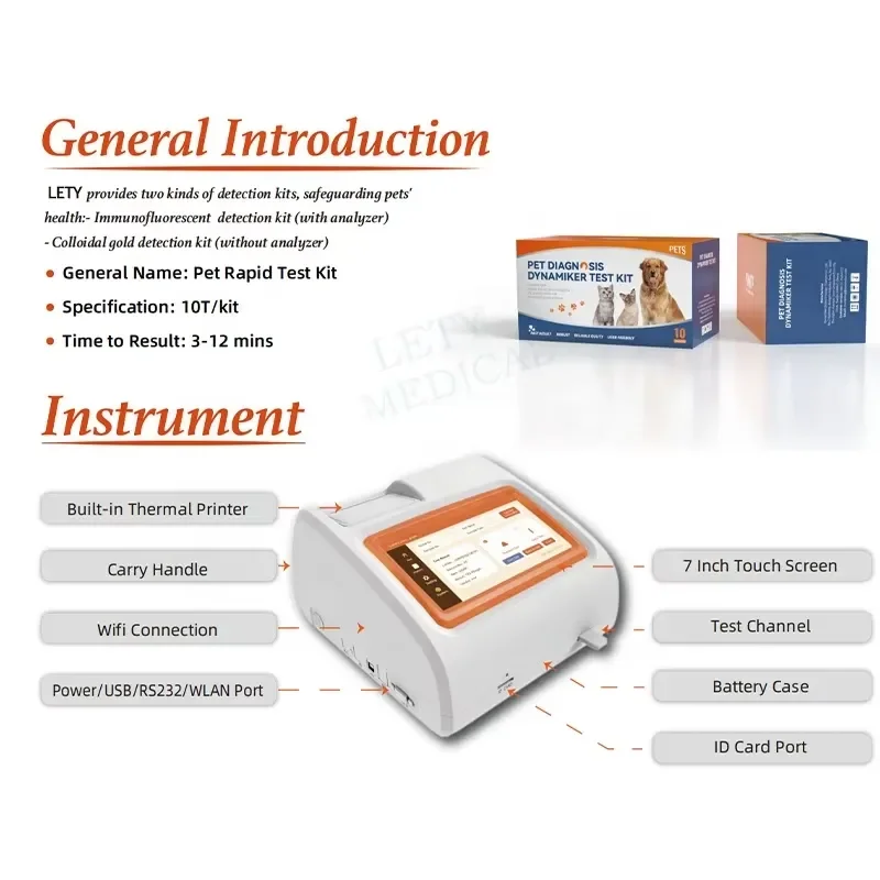RCW Portable Veterinary Immunofluorescence Quantitative Analyzer Vet POCT Immunoassay Analyzer
