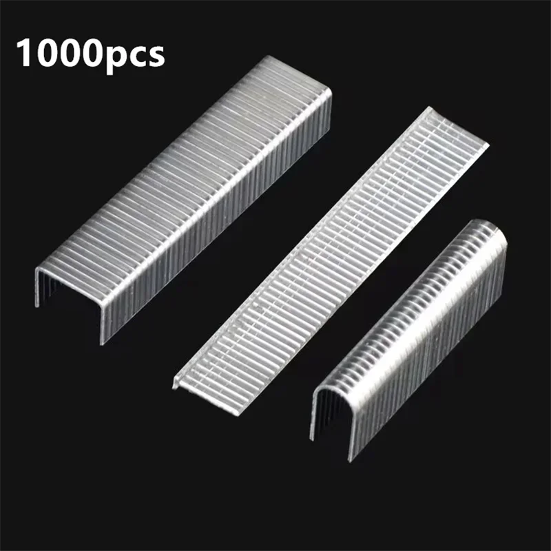 1000Pcs Heavy Duty Staples U/ Door /T Shaped Staples Nails 8/10/12mm Nails For Stapler Wood Furniture Household Fixed Line Tools