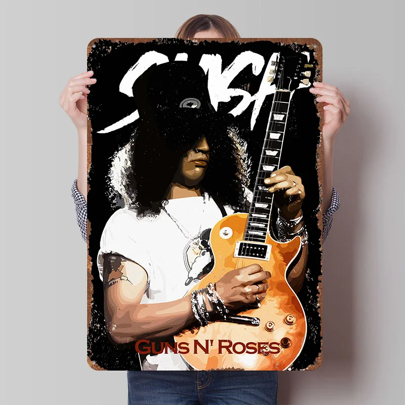 Slash of Guns N Roses Legends металлический плакат по индивидуальному заказу настенное искусство ретро винтажные жестяные знаки для мужчин пещера украшение дома роскошь