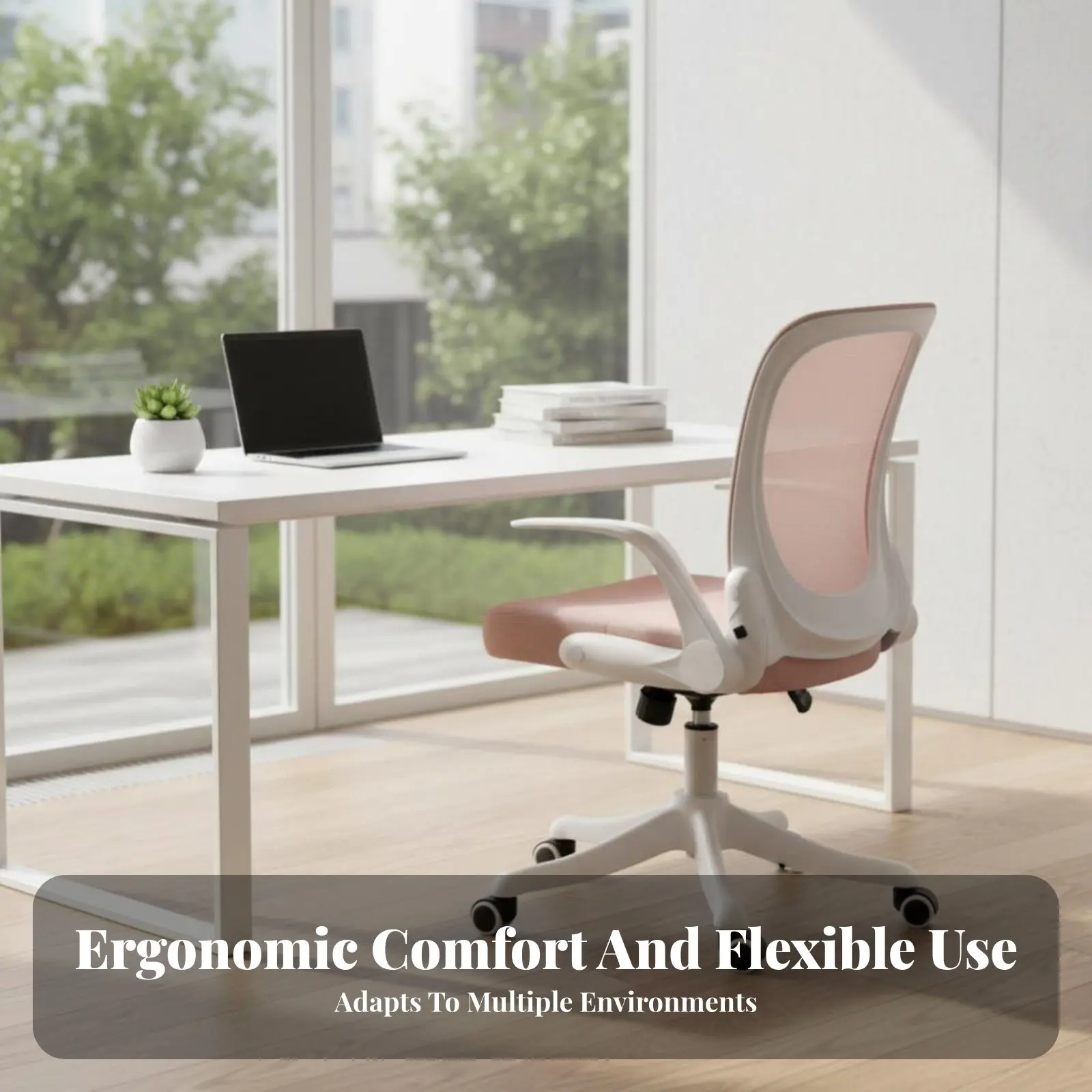 

Rolling Chair with Flip-up Arms Height Adjustable Computer Seat Ergonomic Design Space Saving for Students